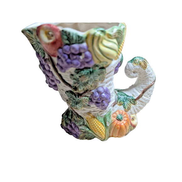 Vintage Omnibus by Fitz and Floyd Cornucopia Vase Fall Harvest 1993 – Ceramic - Picture 3 of 7